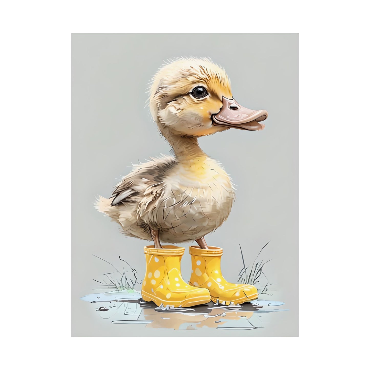 Whimsical Duckling Poster Art, Cute Nursery Decor, Unique Animal Print, Kids Room Wall Art, Gift for Children