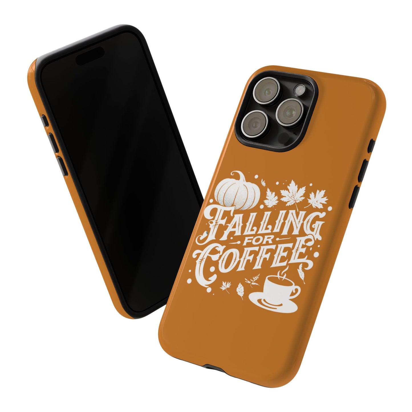 Falling for Coffee Phone Case, Fall Pumpkin Coffee Lover Gift, Autumn Phone Cover, Cozy Coffee Vibes Case, Pumpkin Spice Season Accessory