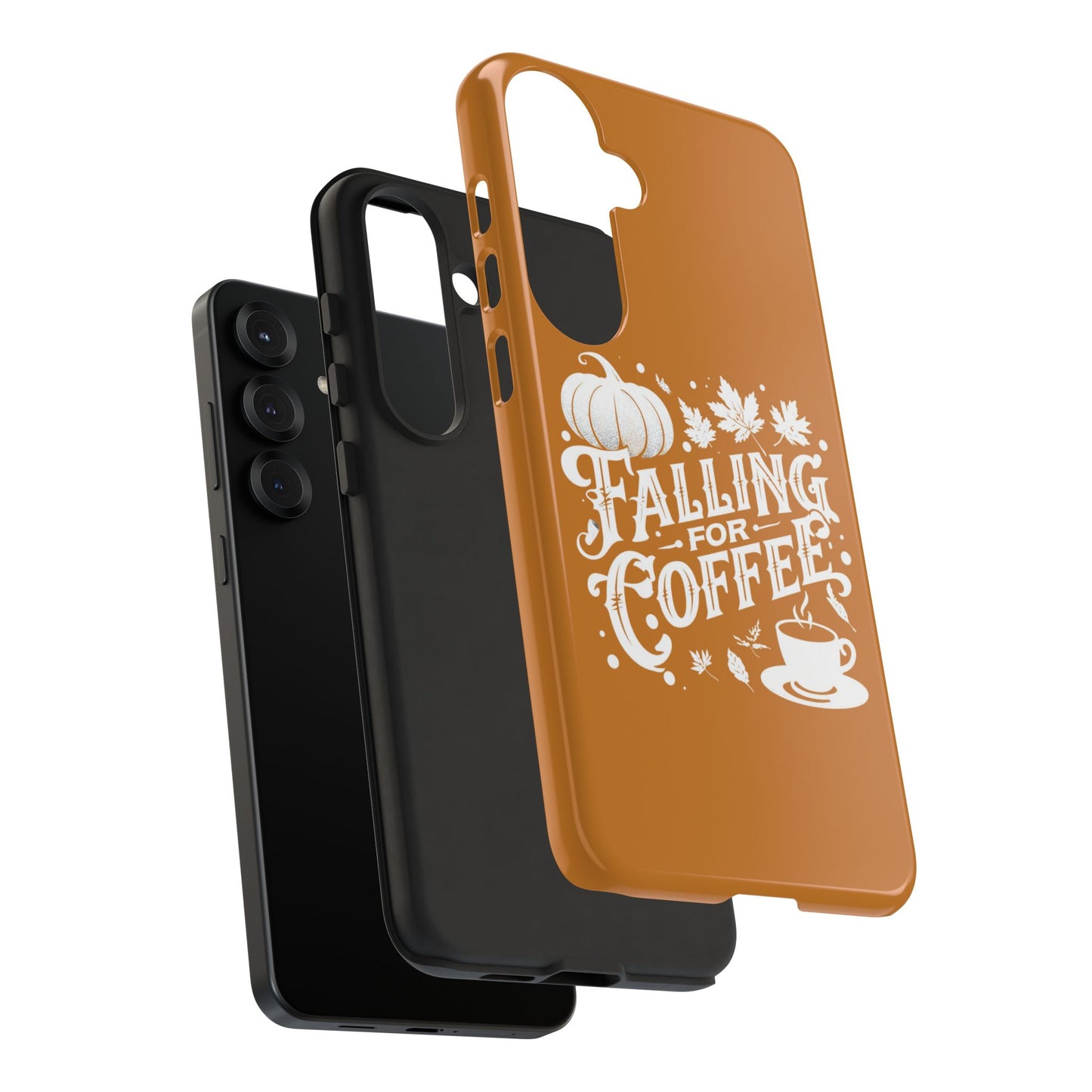 Falling for Coffee Phone Case, Fall Pumpkin Coffee Lover Gift, Autumn Phone Cover, Cozy Coffee Vibes Case, Pumpkin Spice Season Accessory