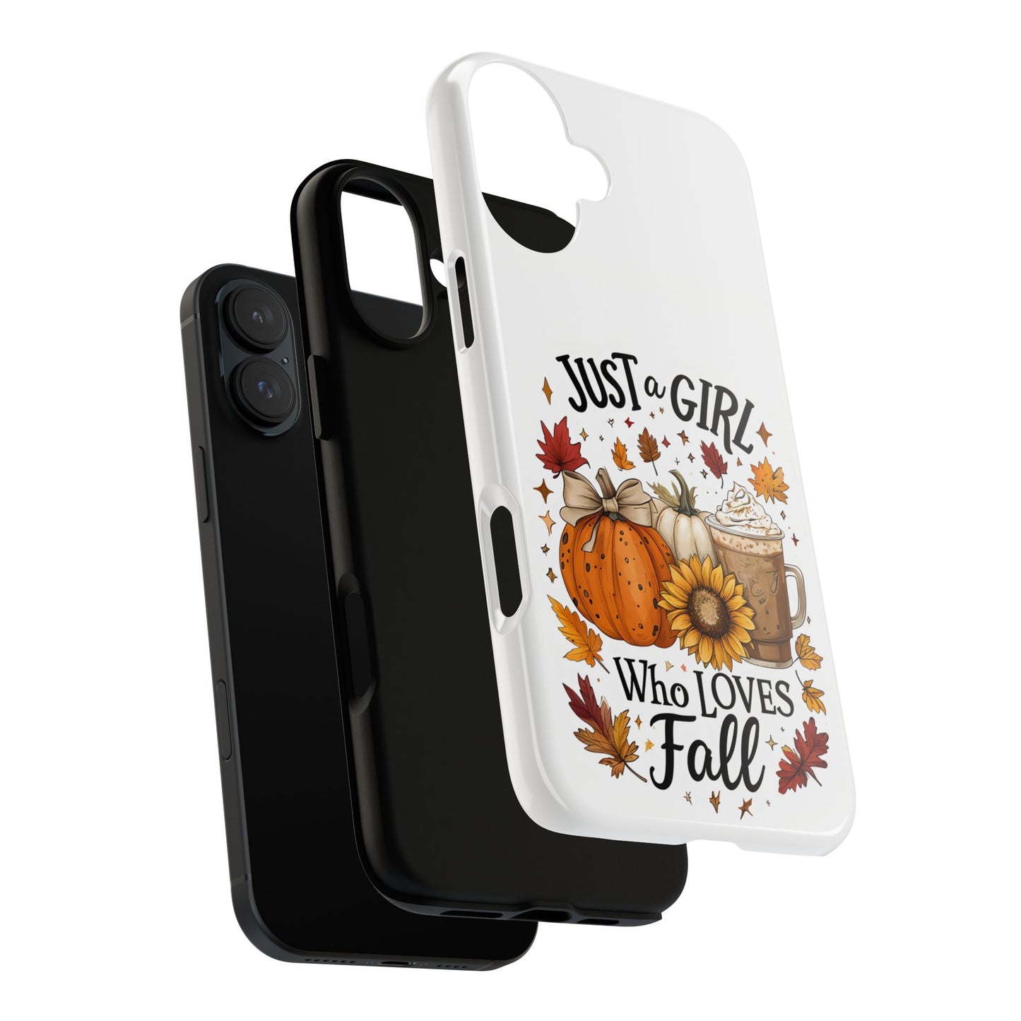 Just a Girl Who Loves Fall Phone Case, Autumn Aesthetic iPhone Cover, Pumpkin Spice Latte Case, Cute Fall Gift