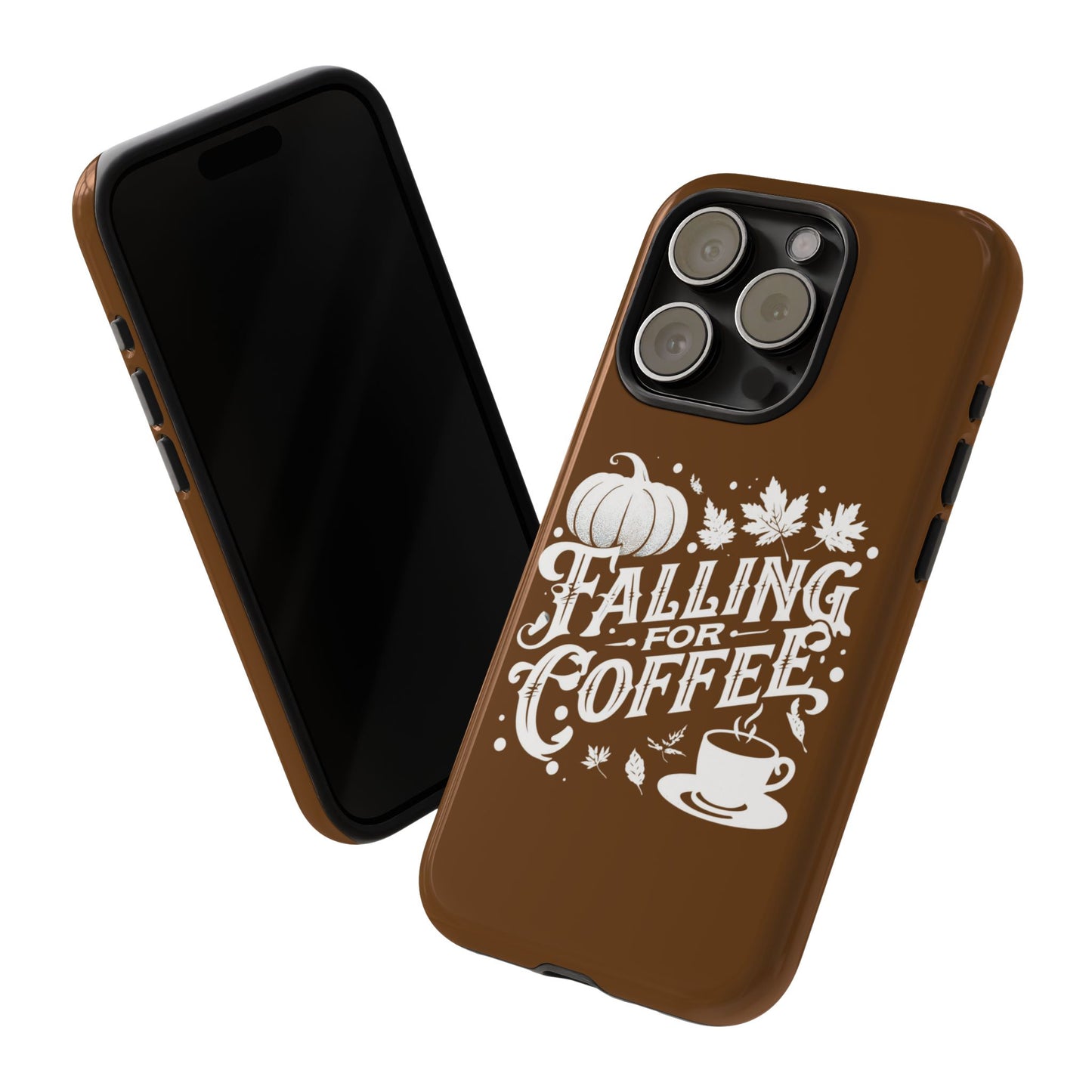 Falling for Coffee Phone Case, Fall Pumpkin Coffee Lover Gift, Autumn Phone Cover, Cozy Coffee Vibes Case, Pumpkin Spice Season Accessory