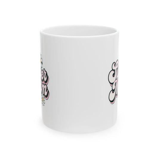 Super Mom Ceramic Mug - Perfect Gift for Mothers, 11oz & 15oz Coffee Cup, Mother's Day Gift, Coffee Lover's Essential, Family Gift