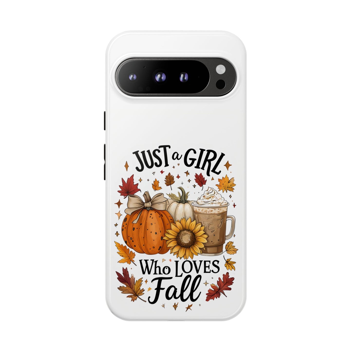 Just a Girl Who Loves Fall Phone Case, Autumn Aesthetic iPhone Cover, Pumpkin Spice Latte Case, Cute Fall Gift