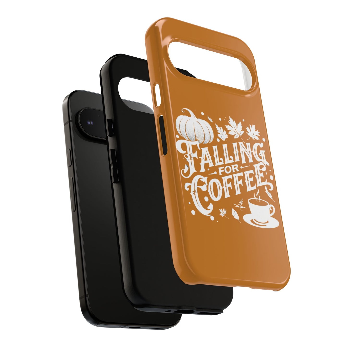 Falling for Coffee Phone Case, Fall Pumpkin Coffee Lover Gift, Autumn Phone Cover, Cozy Coffee Vibes Case, Pumpkin Spice Season Accessory