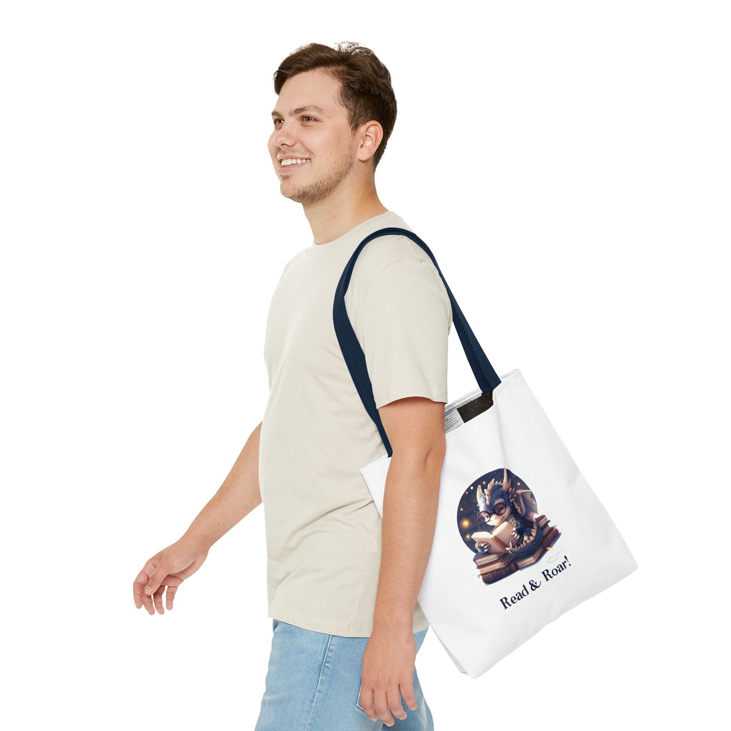 Enchanting Reads Dragon Tote Bag - Perfect for Book Lovers, Readers, Gifts, Literary Events, Reading Clubs!