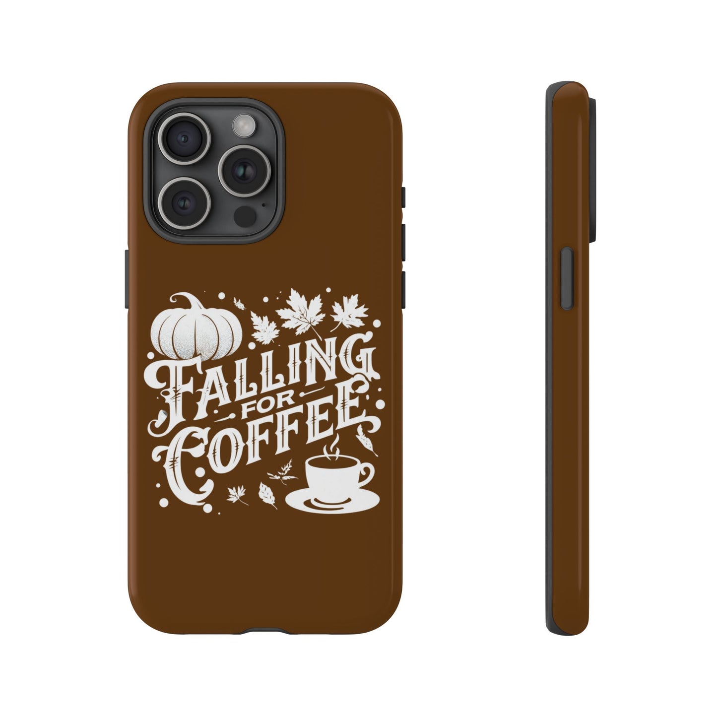 Falling for Coffee Phone Case, Fall Pumpkin Coffee Lover Gift, Autumn Phone Cover, Cozy Coffee Vibes Case, Pumpkin Spice Season Accessory
