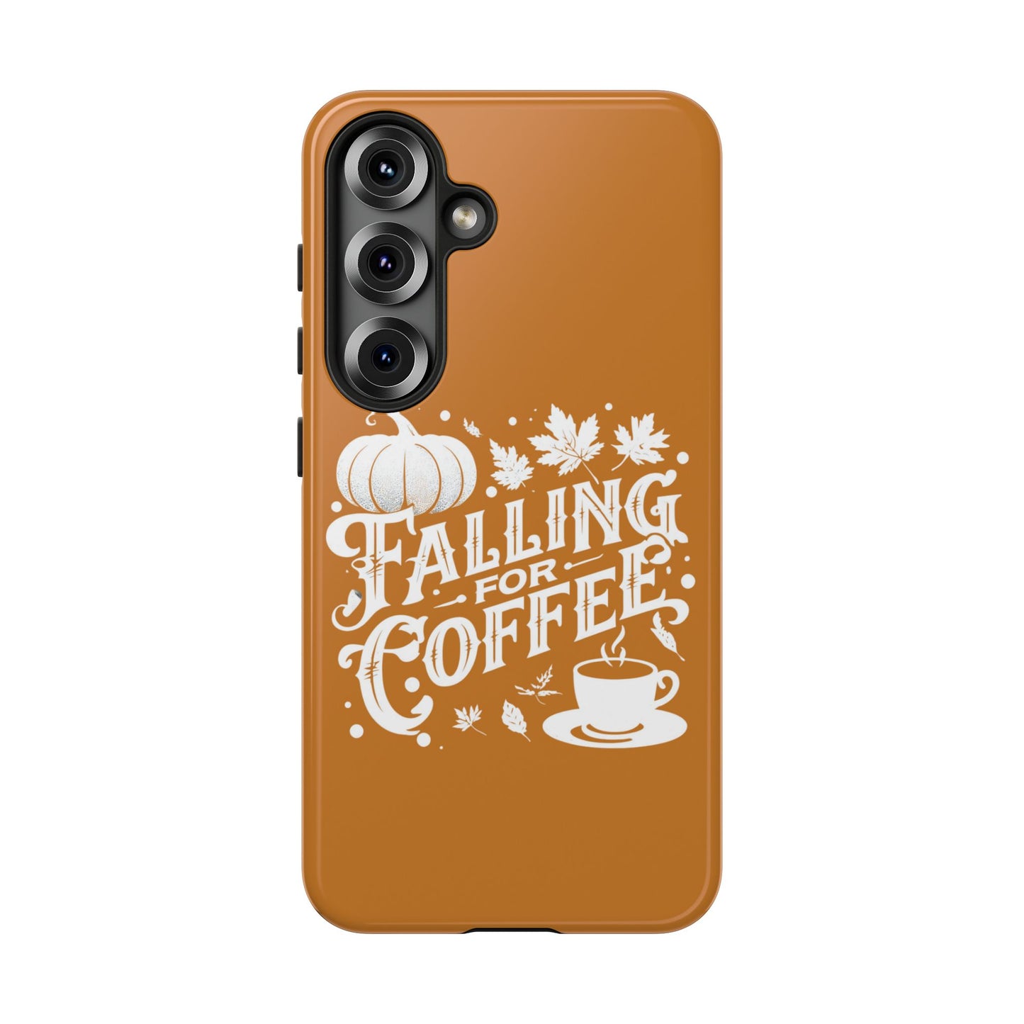 Falling for Coffee Phone Case, Fall Pumpkin Coffee Lover Gift, Autumn Phone Cover, Cozy Coffee Vibes Case, Pumpkin Spice Season Accessory