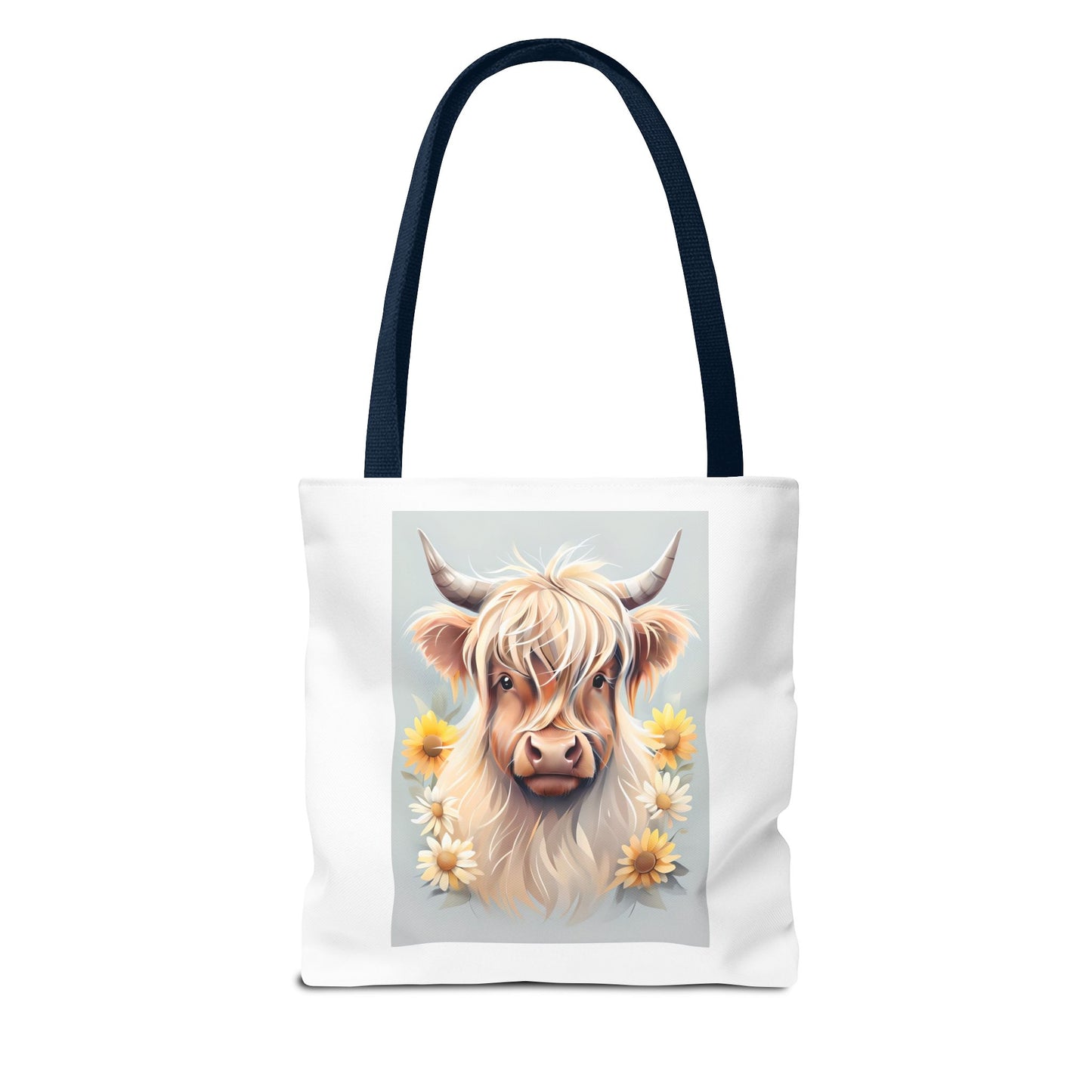 Adorable Highland Cow Tote Bag, Farmhouse Decor, Animal Lover Gift, Floral Print, Everyday Use, Easter gift