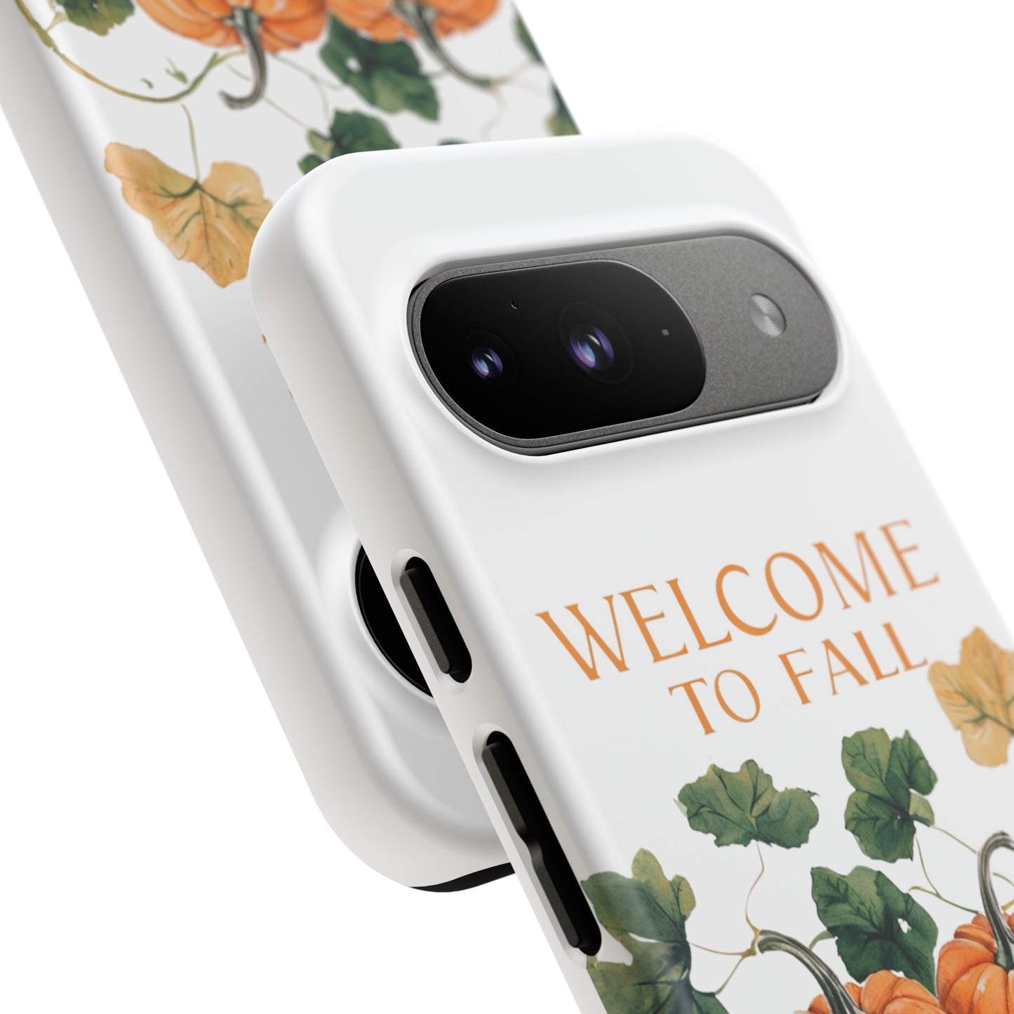 Welcome to Fall Phone Case, Pumpkin Autumn Leaves Design, Fall Aesthetic iPhone Cover, Seasonal Harvest Gift for Her