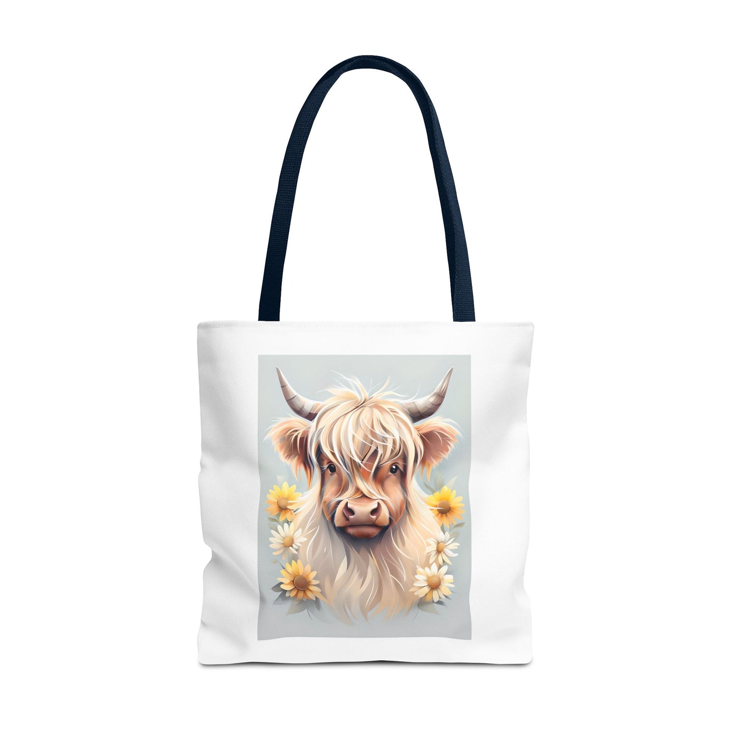 Adorable Highland Cow Tote Bag, Farmhouse Decor, Animal Lover Gift, Floral Print, Everyday Use, Easter gift