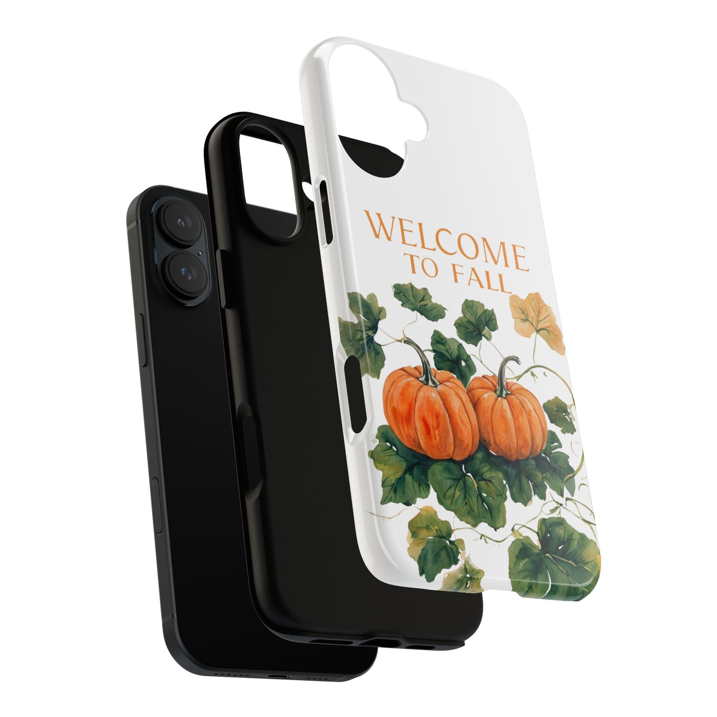 Welcome to Fall Phone Case, Pumpkin Autumn Leaves Design, Fall Aesthetic iPhone Cover, Seasonal Harvest Gift for Her