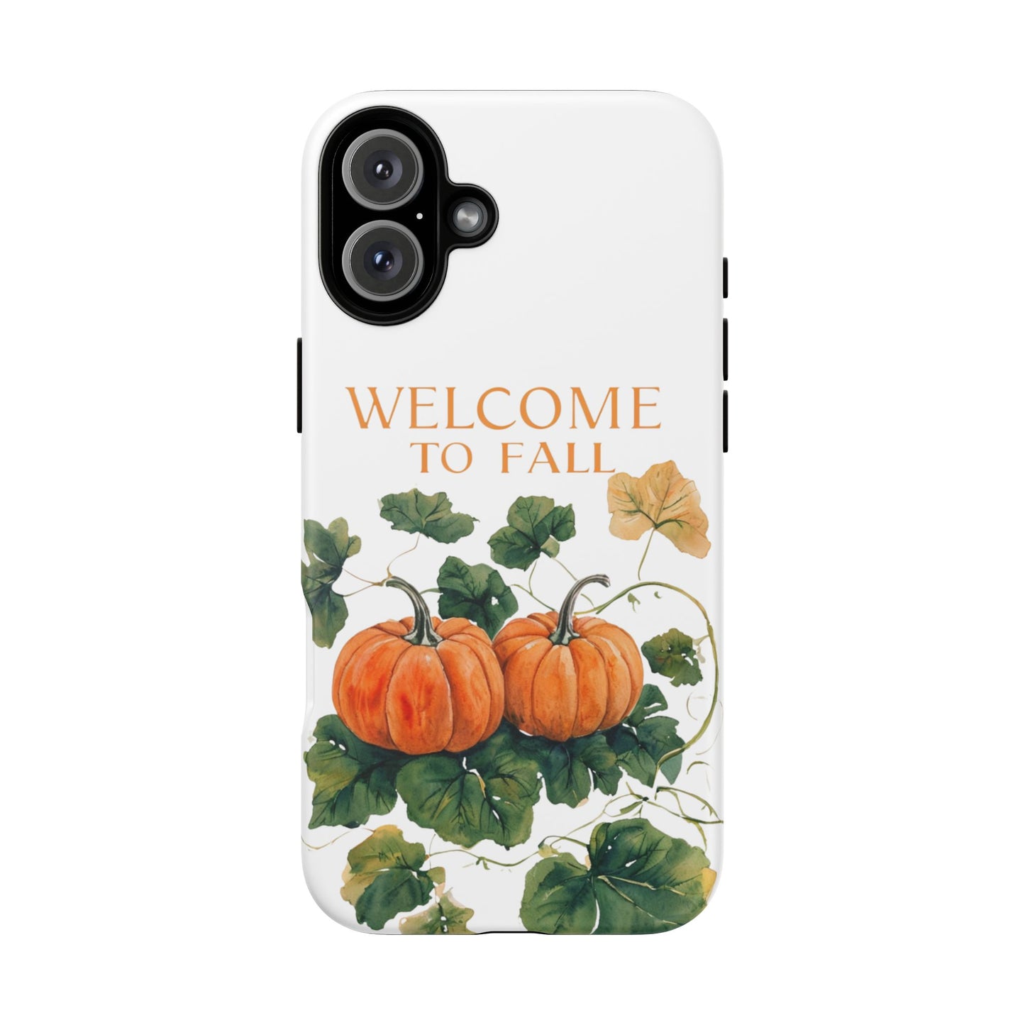Welcome to Fall Phone Case, Pumpkin Autumn Leaves Design, Fall Aesthetic iPhone Cover, Seasonal Harvest Gift for Her