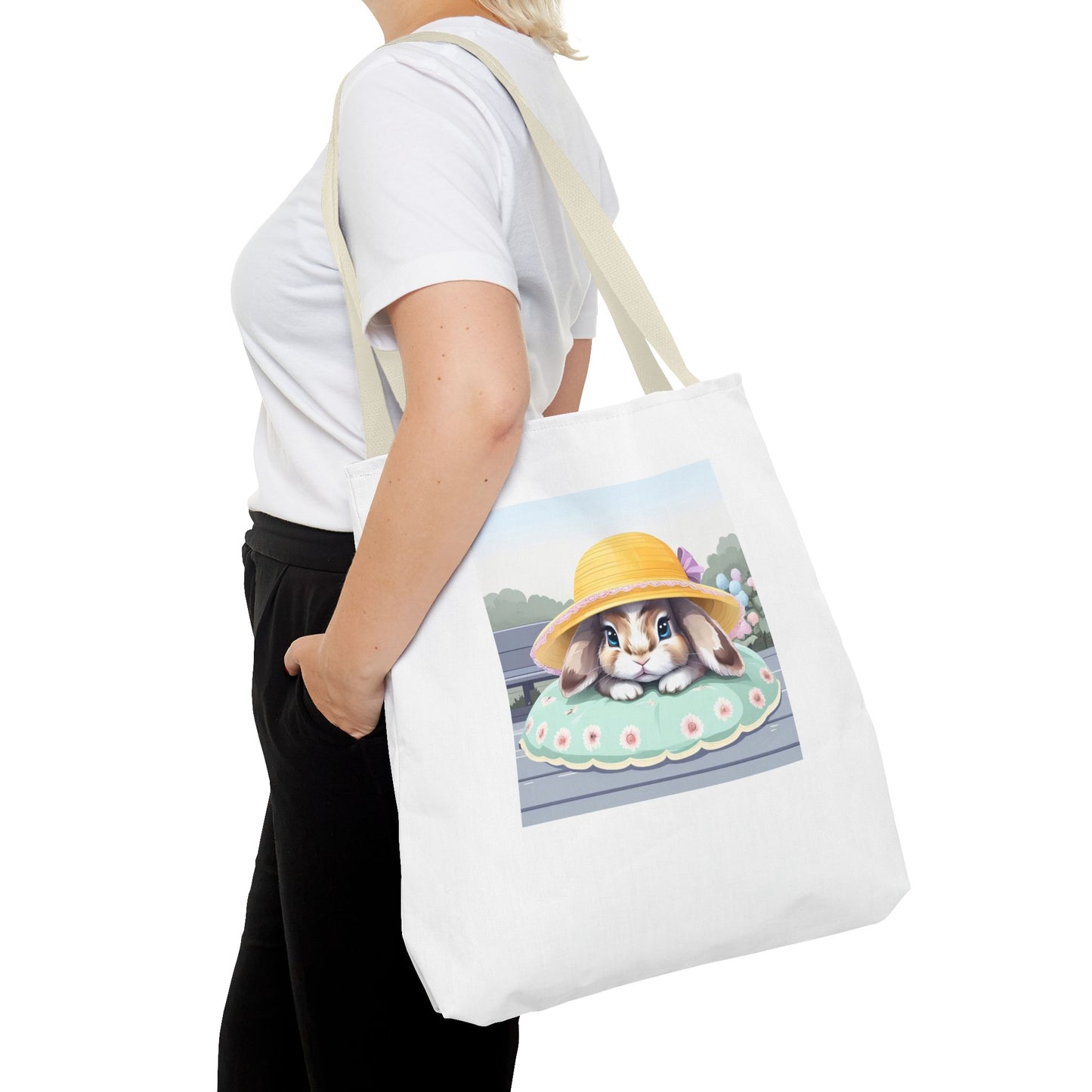 Charming Bunny Tote Bag, Cute Rabbit Lover Gift, Spring Accessory, Easter Tote, Eco-Friendly Shopping Bag