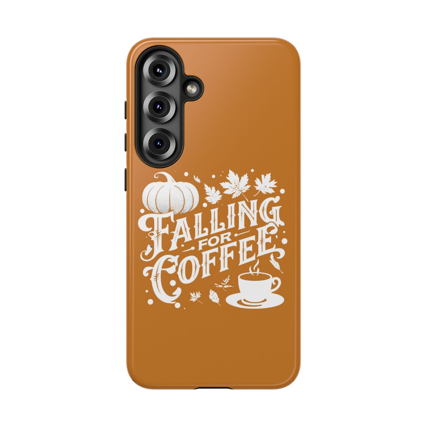 Falling for Coffee Phone Case, Fall Pumpkin Coffee Lover Gift, Autumn Phone Cover, Cozy Coffee Vibes Case, Pumpkin Spice Season Accessory