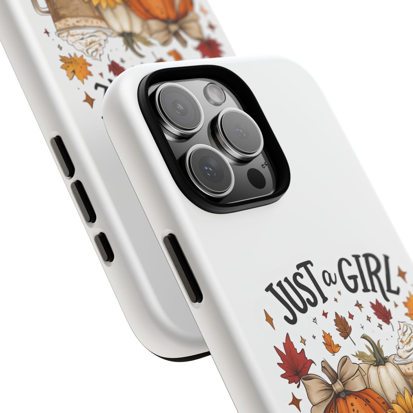Just a Girl Who Loves Fall Phone Case, Autumn Aesthetic iPhone Cover, Pumpkin Spice Latte Case, Cute Fall Gift