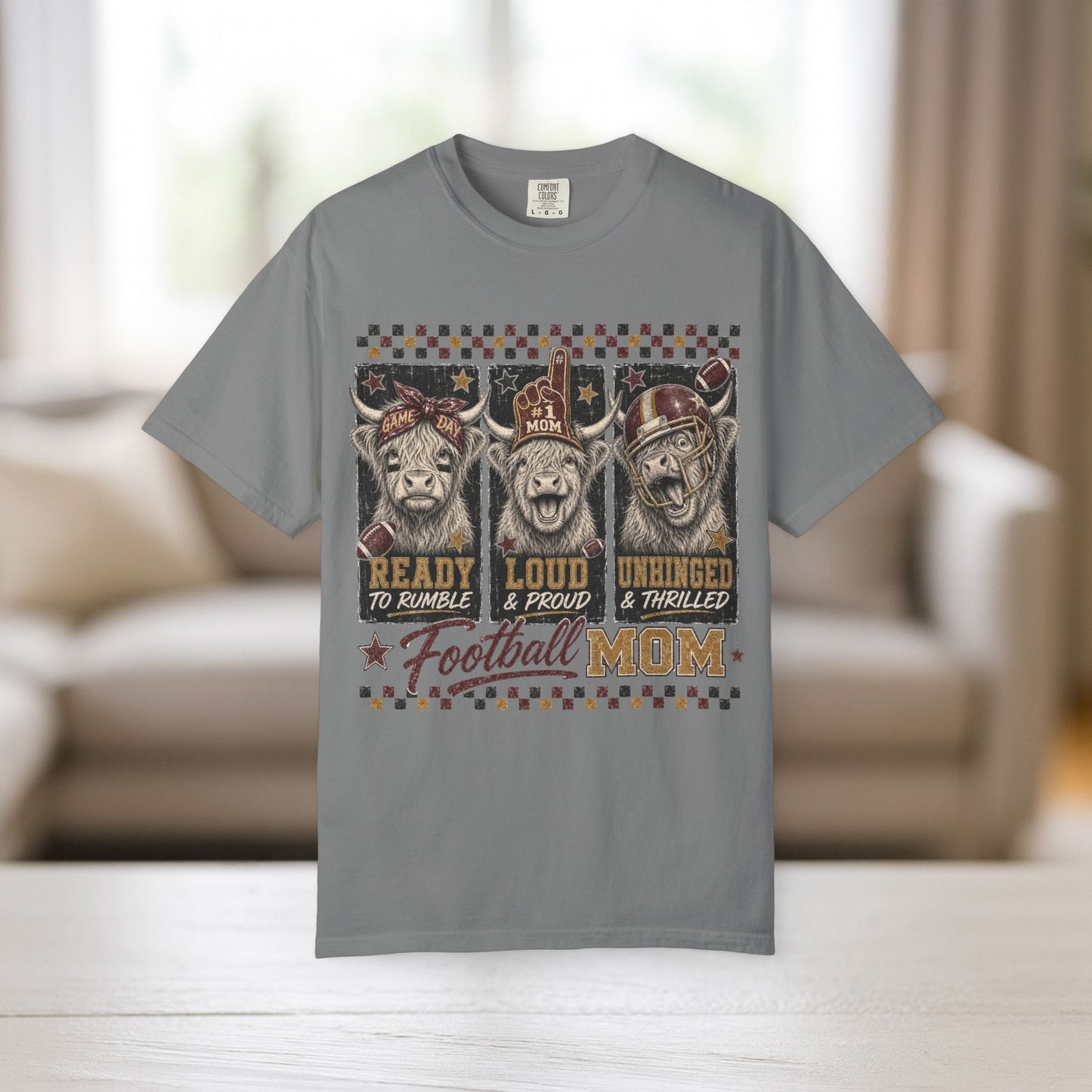 Football Mom T-Shirt | Ready Loud Unhinged Vintage Mascot Design