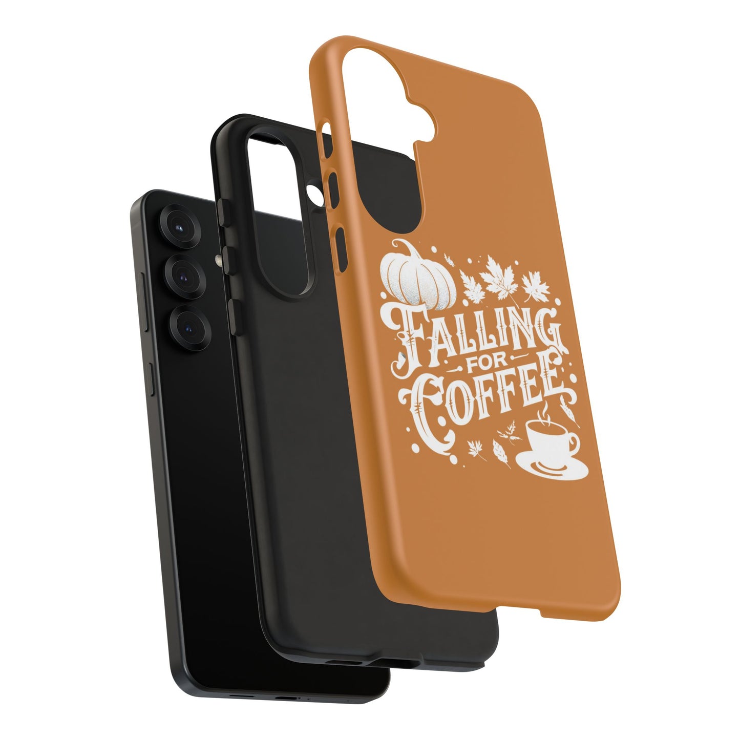 Falling for Coffee Phone Case, Fall Pumpkin Coffee Lover Gift, Autumn Phone Cover, Cozy Coffee Vibes Case, Pumpkin Spice Season Accessory