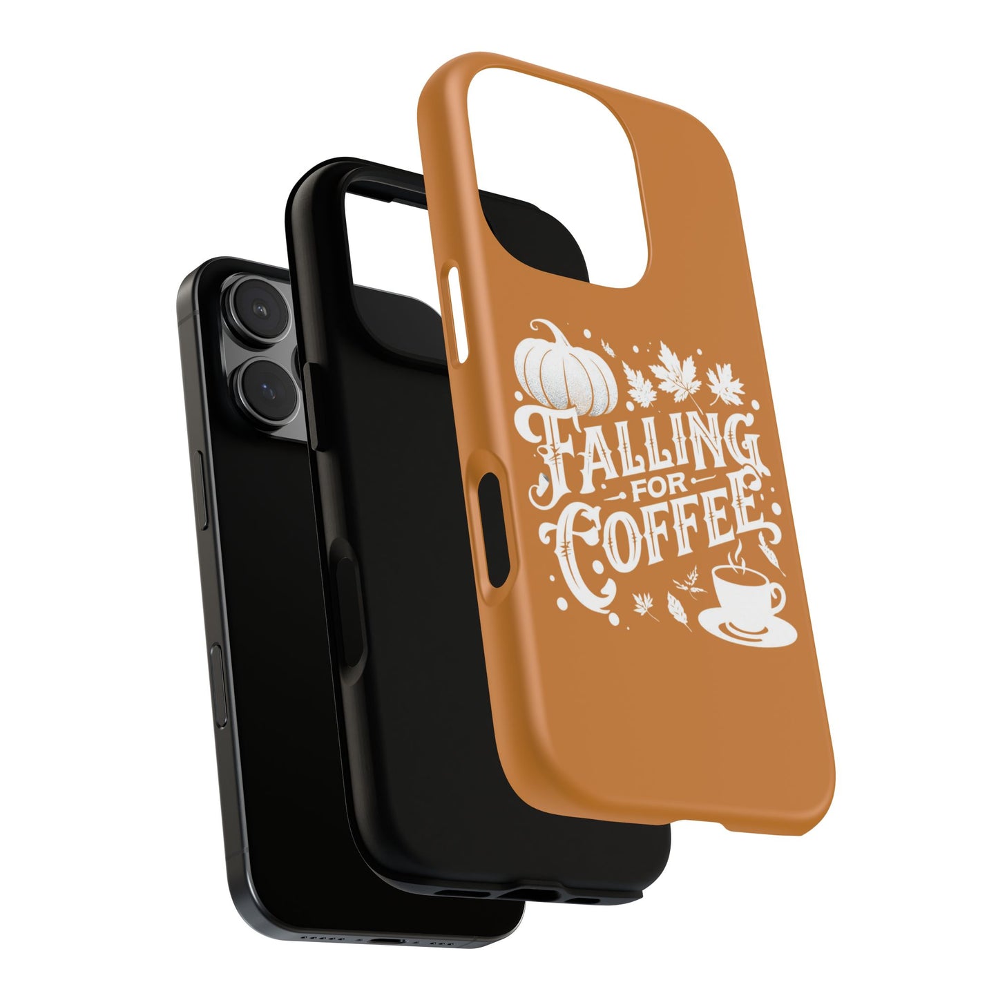 Falling for Coffee Phone Case, Fall Pumpkin Coffee Lover Gift, Autumn Phone Cover, Cozy Coffee Vibes Case, Pumpkin Spice Season Accessory