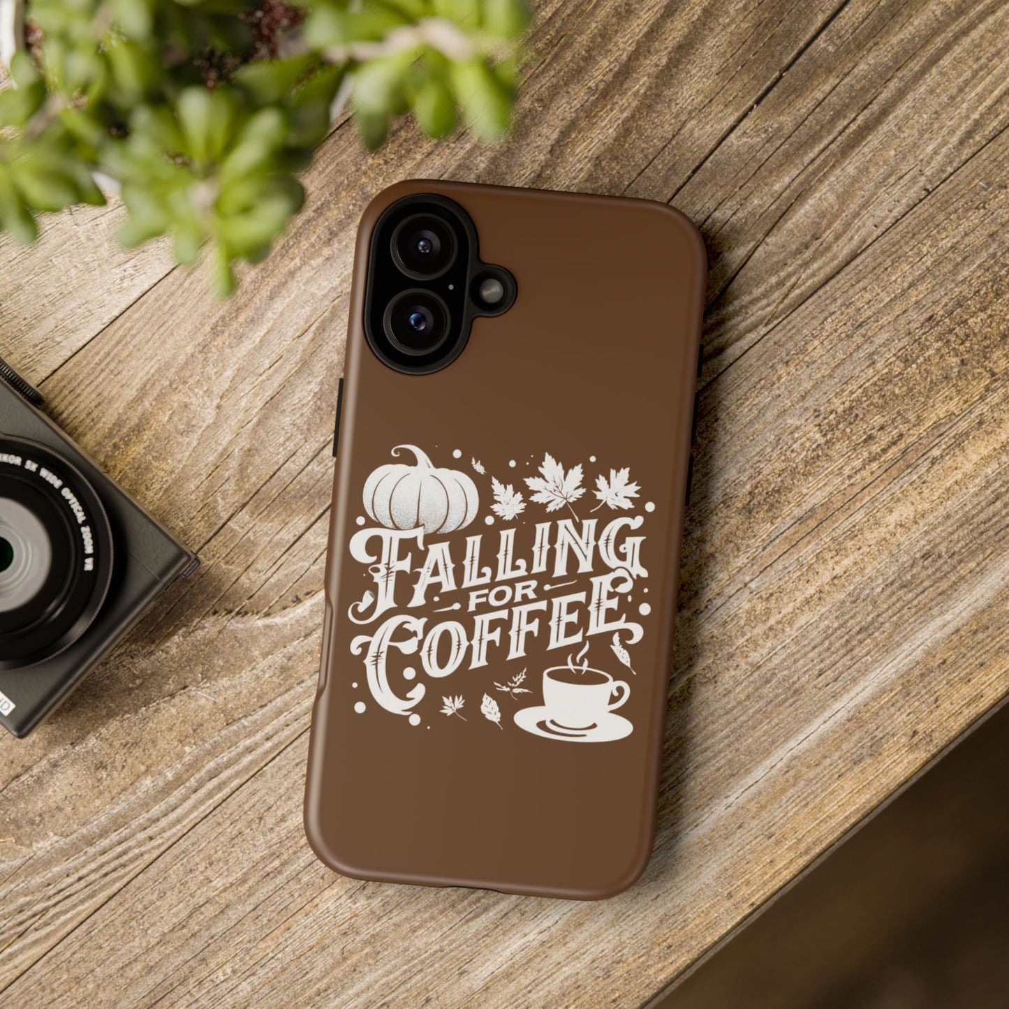 Falling for Coffee Phone Case, Fall Pumpkin Coffee Lover Gift, Autumn Phone Cover, Cozy Coffee Vibes Case, Pumpkin Spice Season Accessory