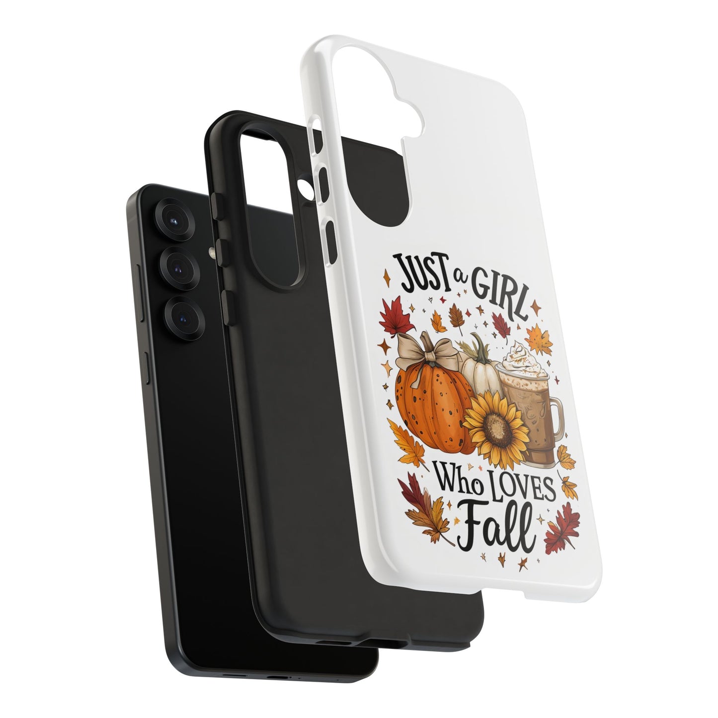 Just a Girl Who Loves Fall Phone Case, Autumn Aesthetic iPhone Cover, Pumpkin Spice Latte Case, Cute Fall Gift