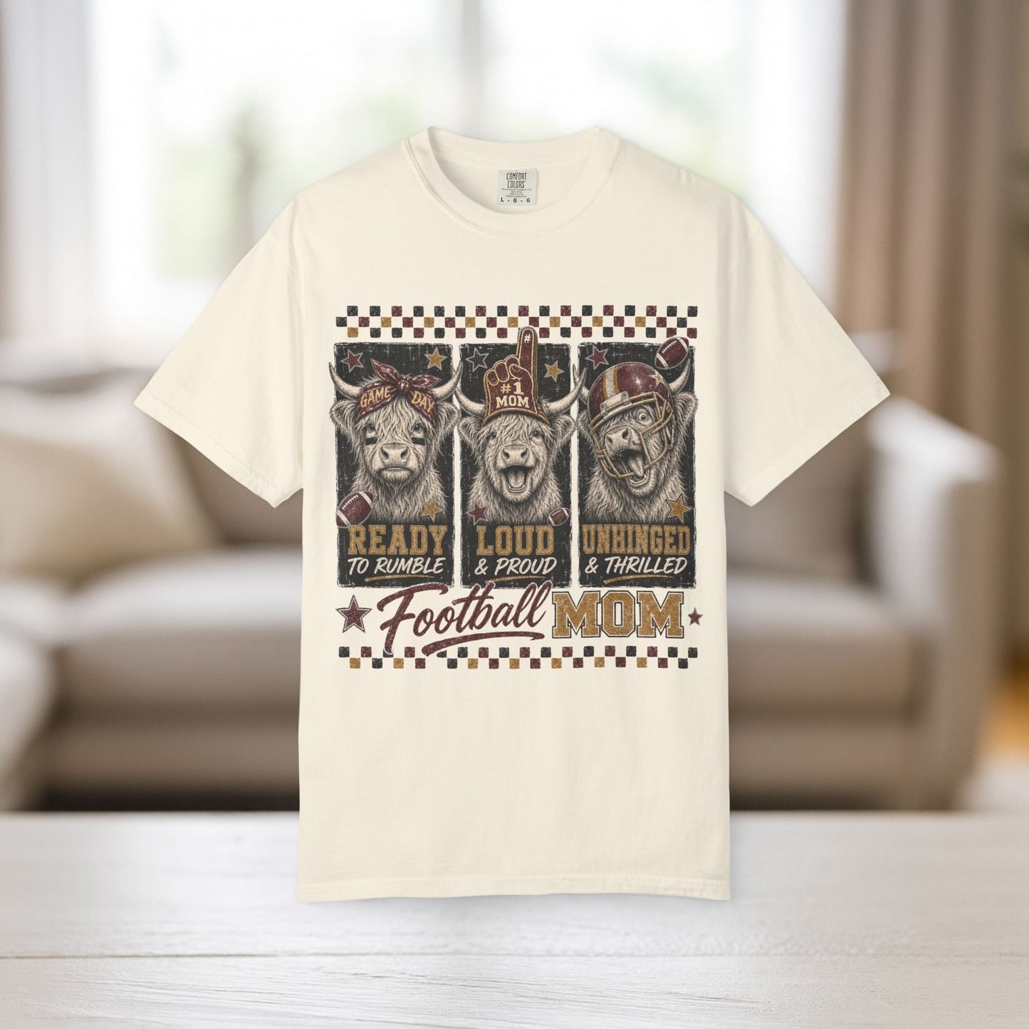 Football Mom T-Shirt | Ready Loud Unhinged Vintage Mascot Design
