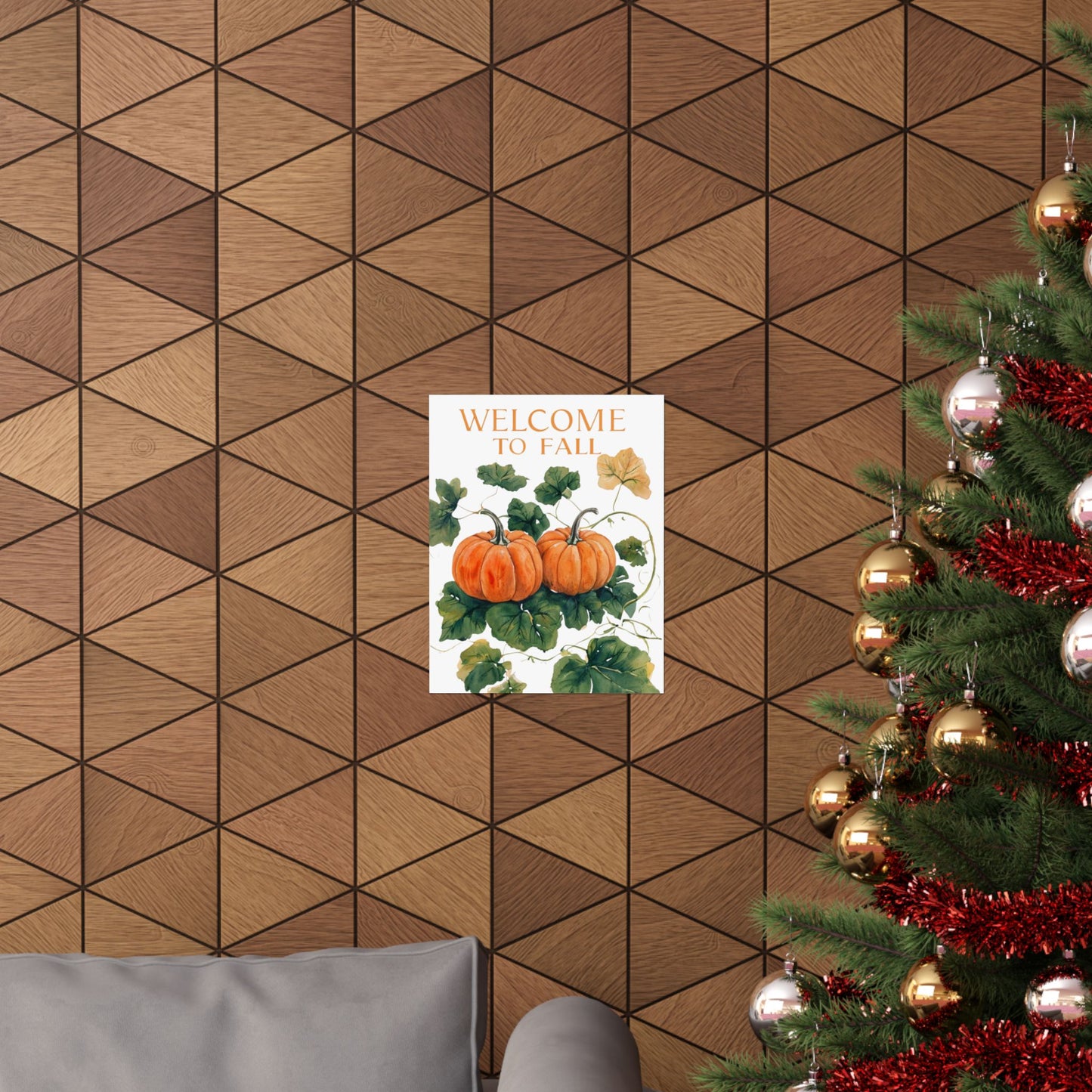 Welcome To Fall Pumpkin Poster, Autumn Wall Art Print, Rustic Pumpkin Home Decor, Fall Seasonal Art, Cozy Harvest Wall Print