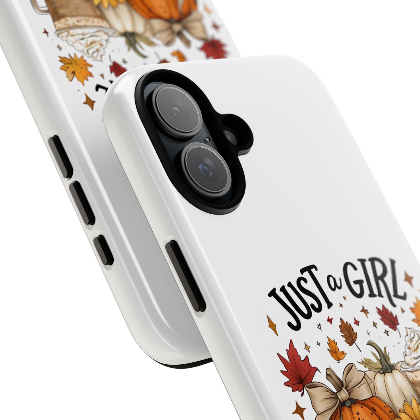 Just a Girl Who Loves Fall Phone Case, Autumn Aesthetic iPhone Cover, Pumpkin Spice Latte Case, Cute Fall Gift