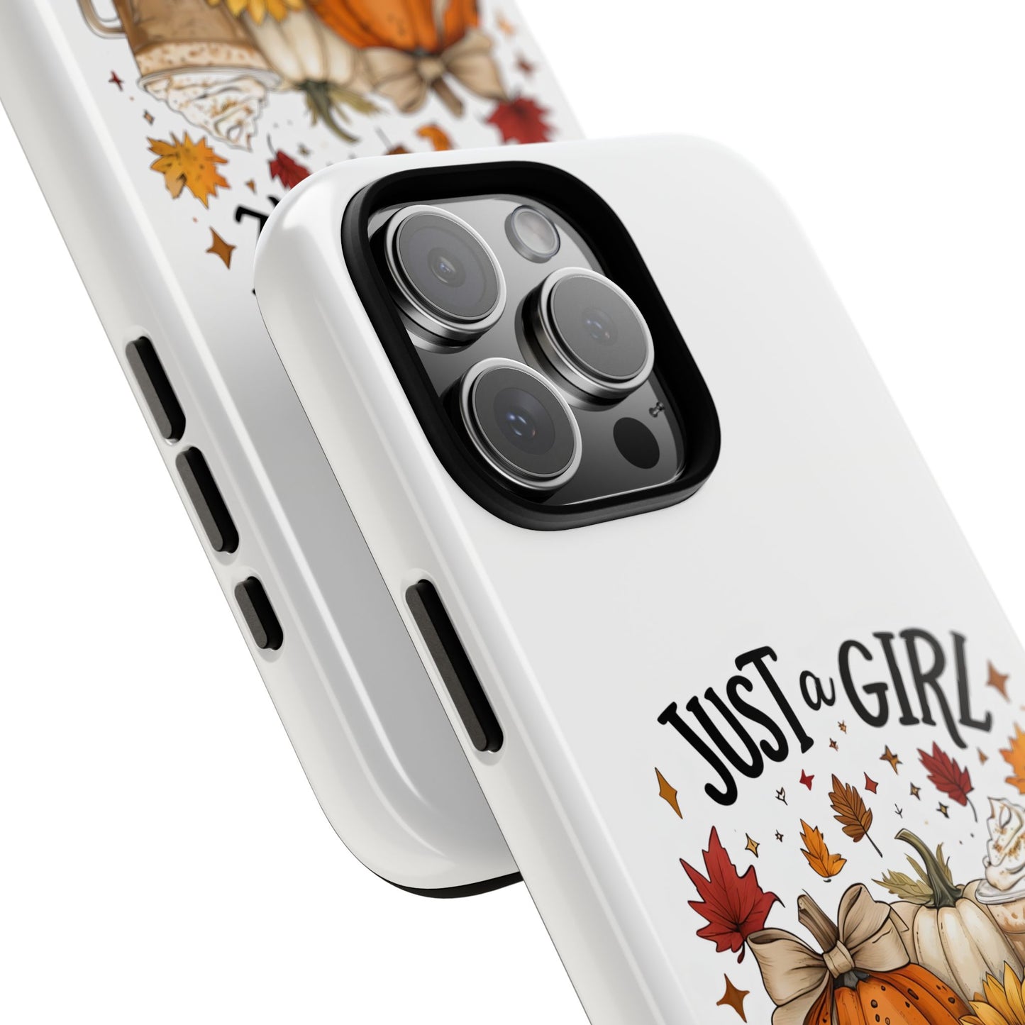 Just a Girl Who Loves Fall Phone Case, Autumn Aesthetic iPhone Cover, Pumpkin Spice Latte Case, Cute Fall Gift