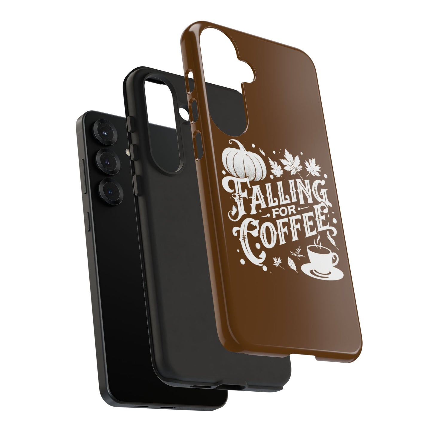 Falling for Coffee Phone Case, Fall Pumpkin Coffee Lover Gift, Autumn Phone Cover, Cozy Coffee Vibes Case, Pumpkin Spice Season Accessory