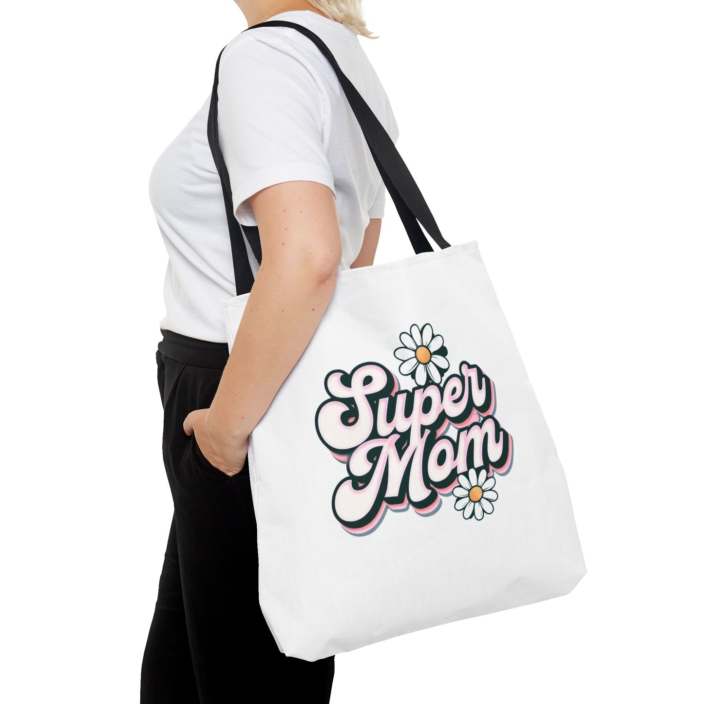 Super Mom Tote Bag - Floral Gift for Mothers Day, Shopping Bag, Eco-Friendly, Everyday Use, Mother's Day Gift, Mom Life