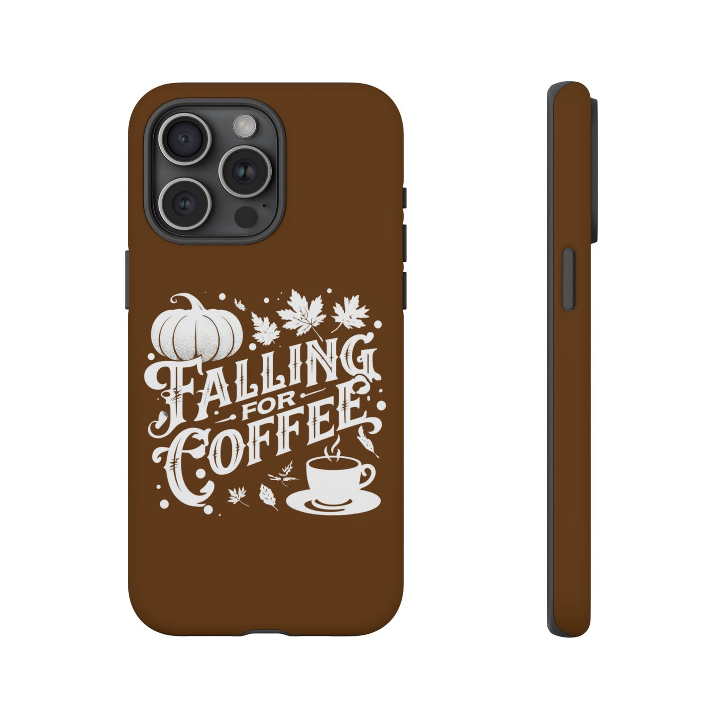 Falling for Coffee Phone Case, Fall Pumpkin Coffee Lover Gift, Autumn Phone Cover, Cozy Coffee Vibes Case, Pumpkin Spice Season Accessory