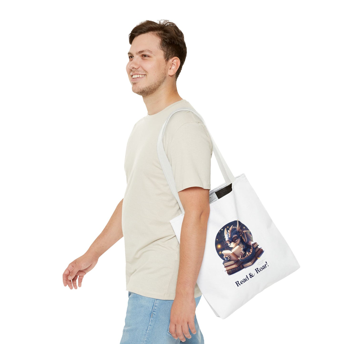 Enchanting Reads Dragon Tote Bag - Perfect for Book Lovers, Readers, Gifts, Literary Events, Reading Clubs!
