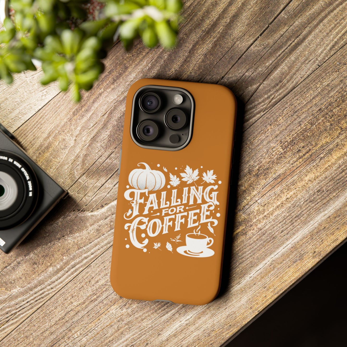 Falling for Coffee Phone Case, Fall Pumpkin Coffee Lover Gift, Autumn Phone Cover, Cozy Coffee Vibes Case, Pumpkin Spice Season Accessory