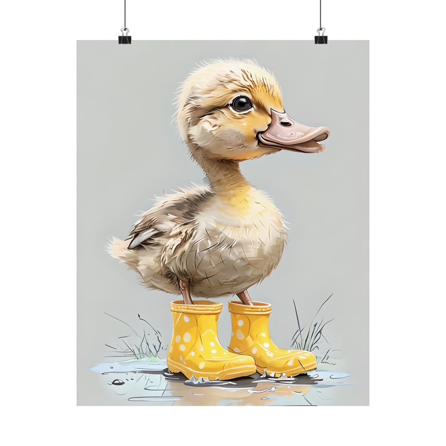 Whimsical Duckling Poster Art, Cute Nursery Decor, Unique Animal Print, Kids Room Wall Art, Gift for Children