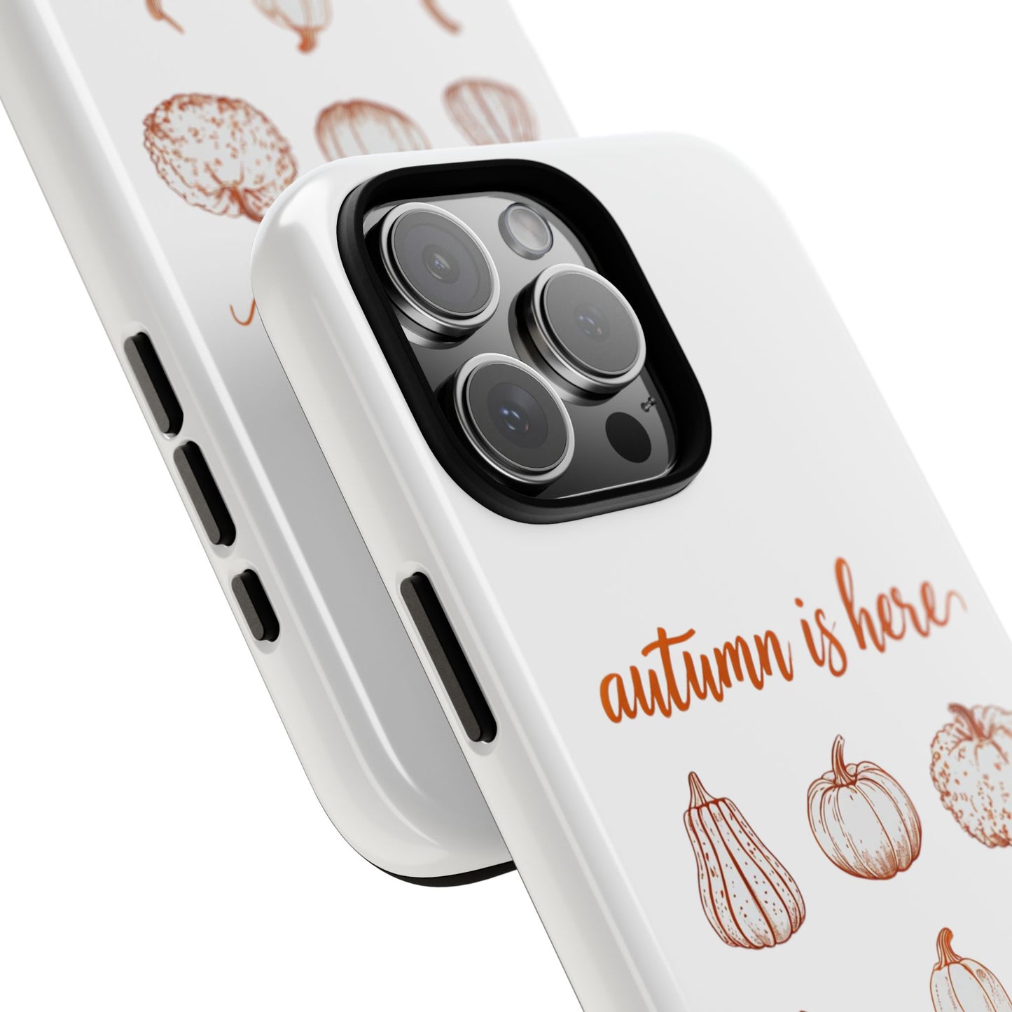 Autumn is Here Pumpkin Phone Case, Fall Pumpkin Illustration Phone Cover, Seasonal Autumn Phone Accessory
