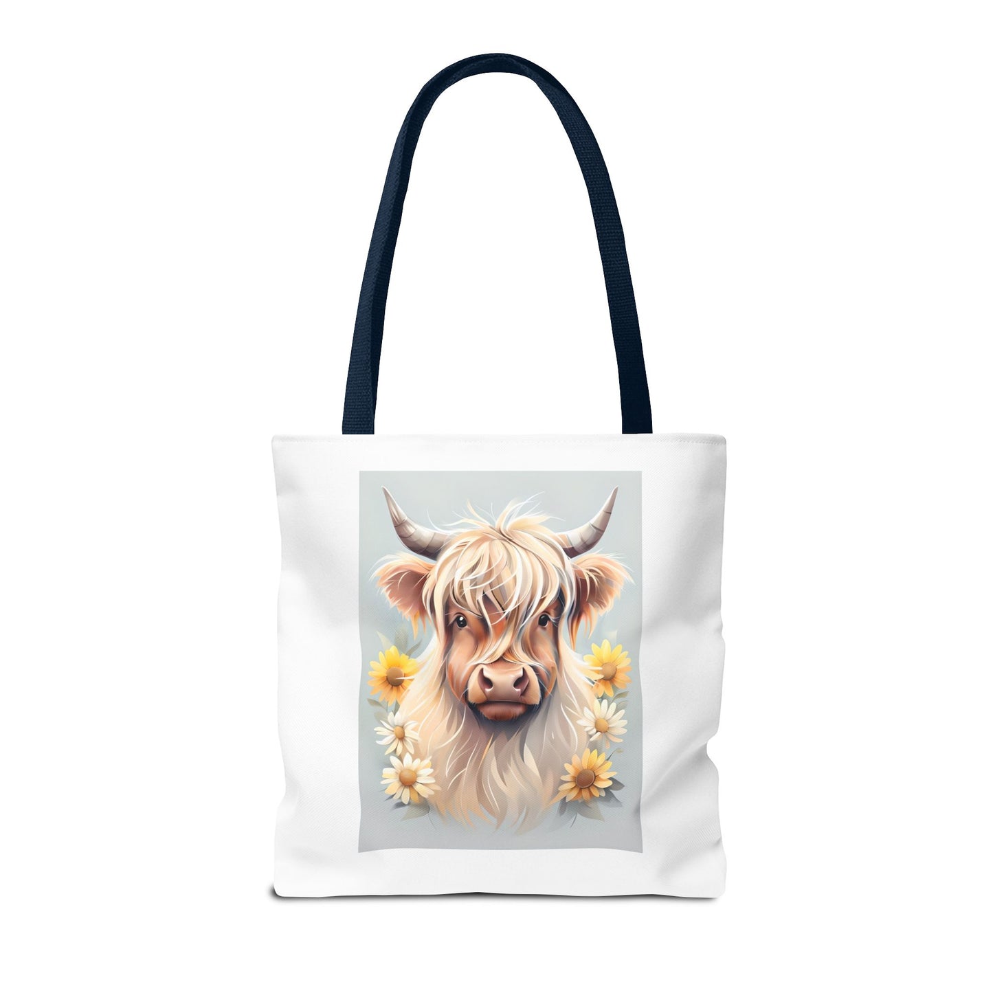Adorable Highland Cow Tote Bag, Farmhouse Decor, Animal Lover Gift, Floral Print, Everyday Use, Easter gift