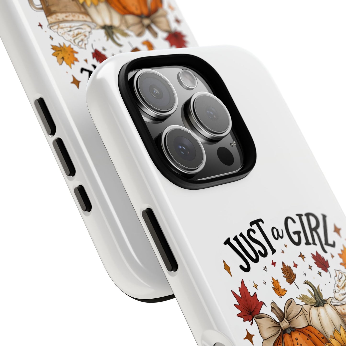 Just a Girl Who Loves Fall Phone Case, Autumn Aesthetic iPhone Cover, Pumpkin Spice Latte Case, Cute Fall Gift
