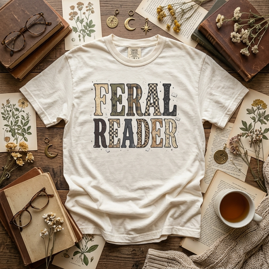 Feral Reader shirt, T-shirt | Book Lover, Western Font