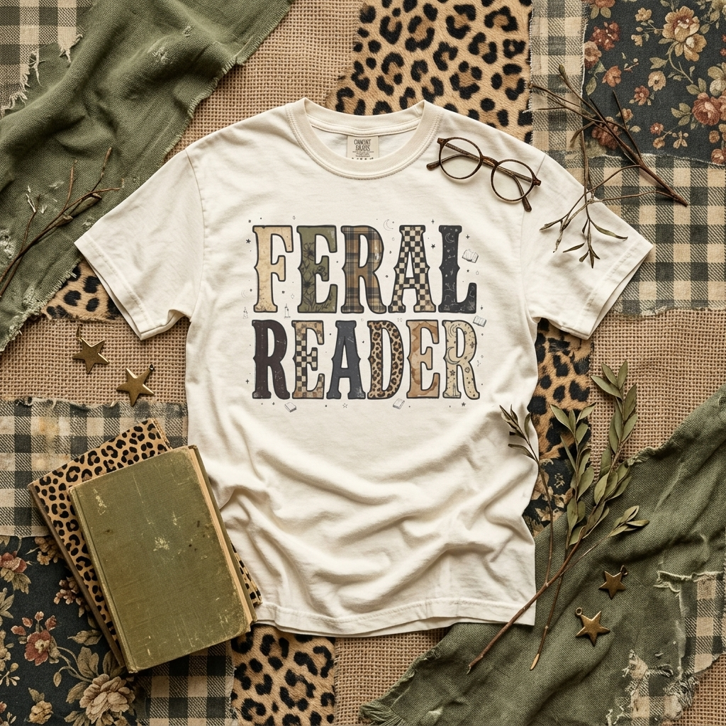 Feral Reader shirt, T-shirt | Book Lover, Western Font