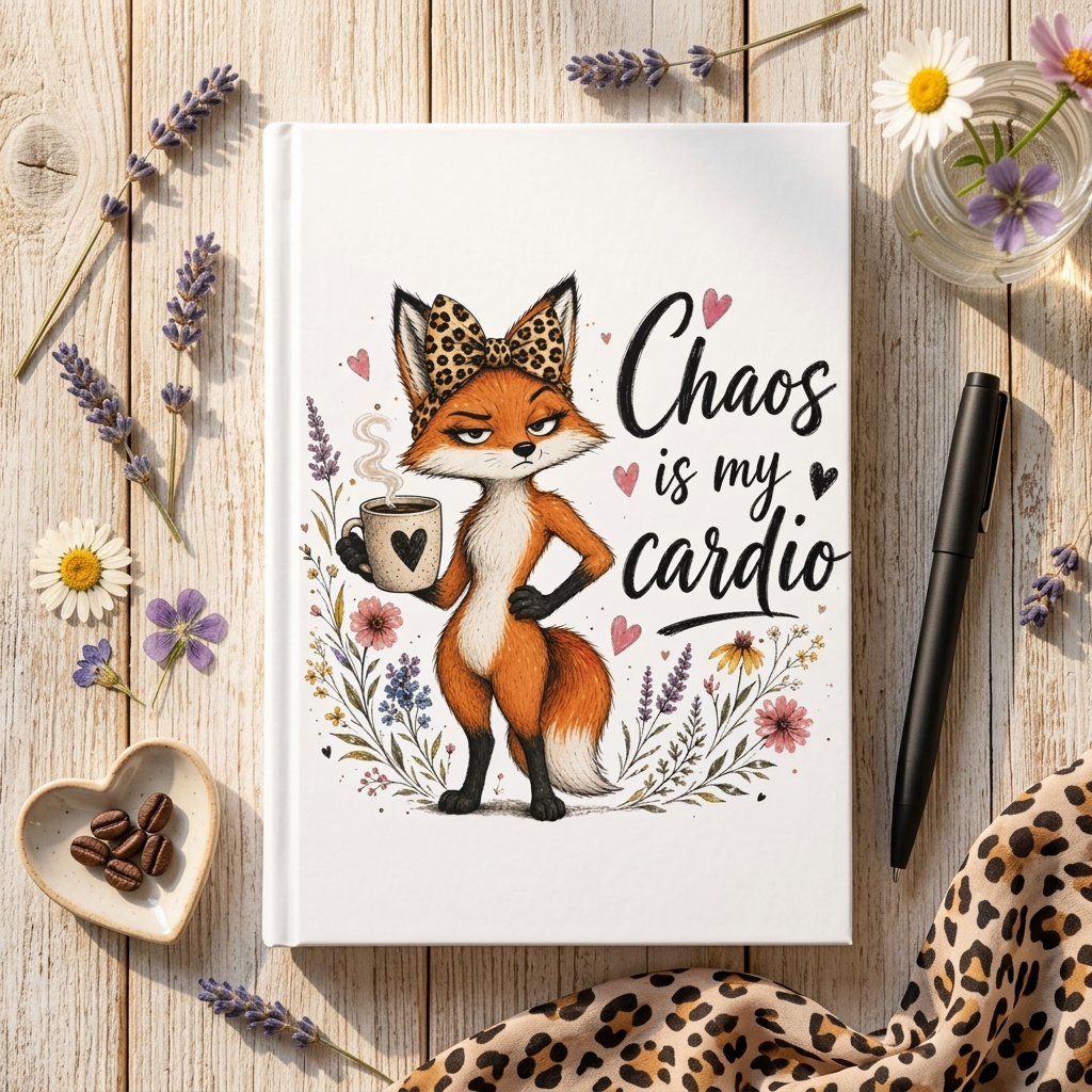 Chaos Is My Cardio fox journal | Hardcover Journal