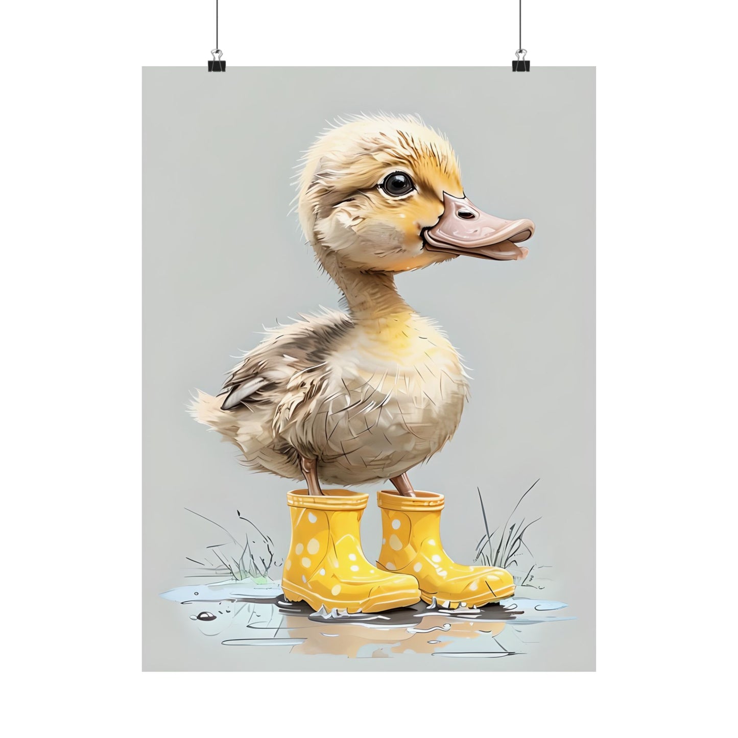 Whimsical Duckling Poster Art, Cute Nursery Decor, Unique Animal Print, Kids Room Wall Art, Gift for Children