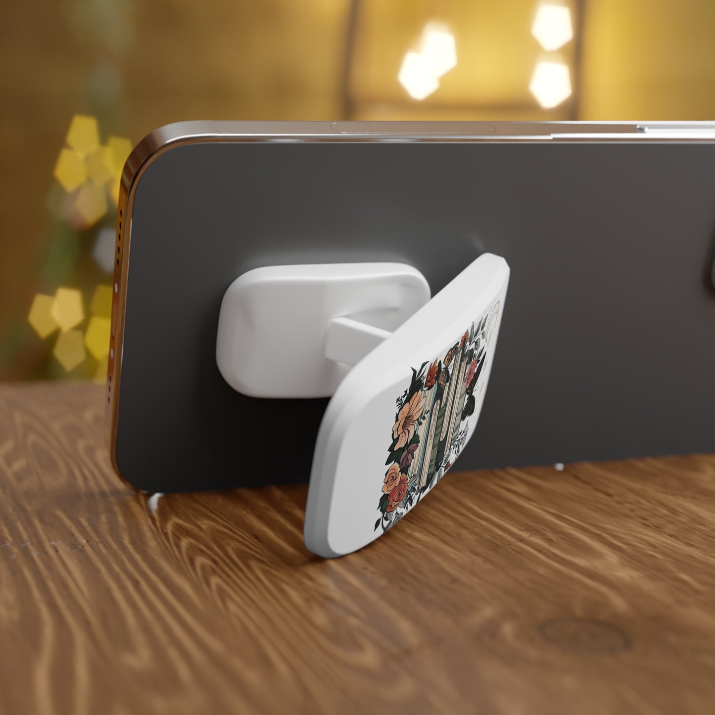 Butterfly and Book Lover Floral Phone Grip Stand