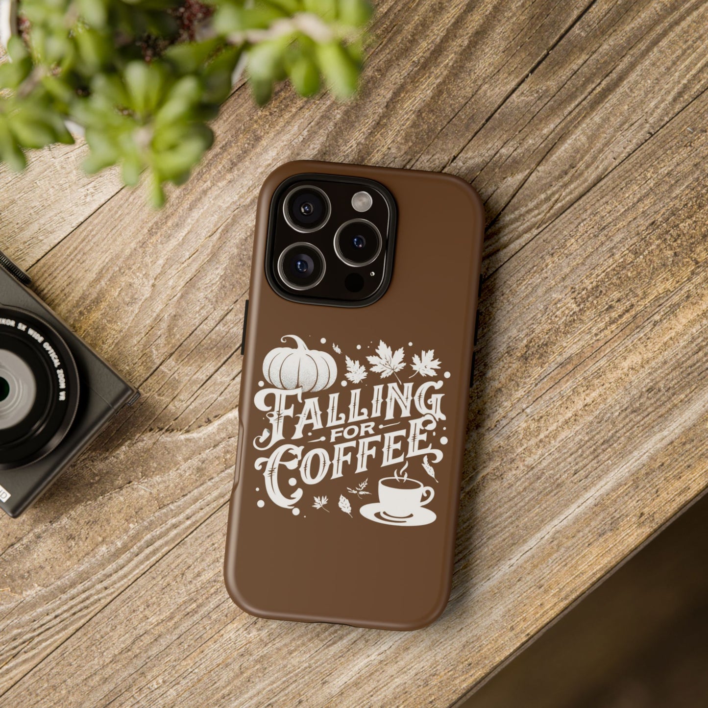 Falling for Coffee Phone Case, Fall Pumpkin Coffee Lover Gift, Autumn Phone Cover, Cozy Coffee Vibes Case, Pumpkin Spice Season Accessory