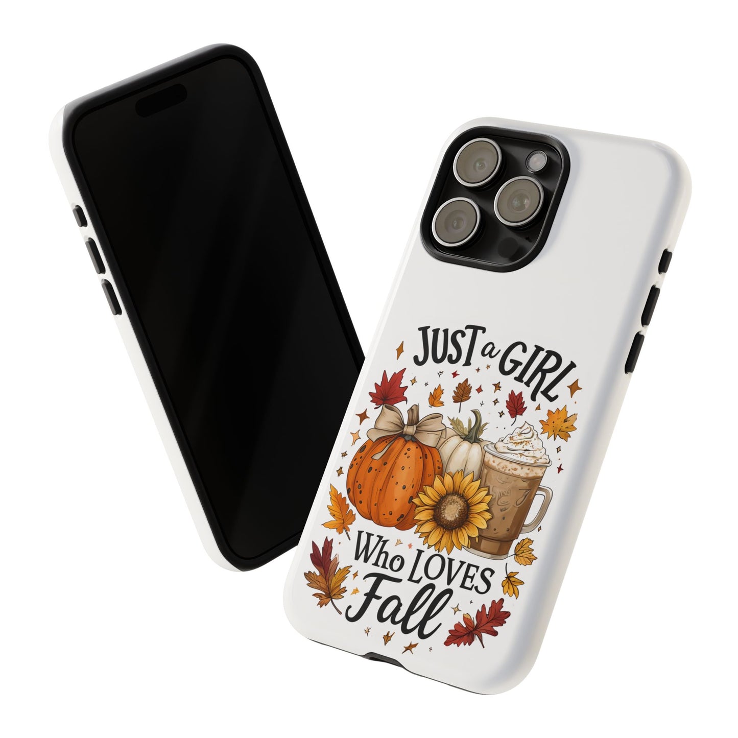Just a Girl Who Loves Fall Phone Case, Autumn Aesthetic iPhone Cover, Pumpkin Spice Latte Case, Cute Fall Gift