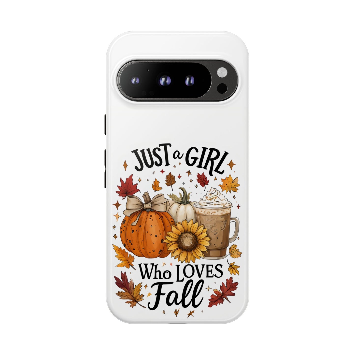 Just a Girl Who Loves Fall Phone Case, Autumn Aesthetic iPhone Cover, Pumpkin Spice Latte Case, Cute Fall Gift