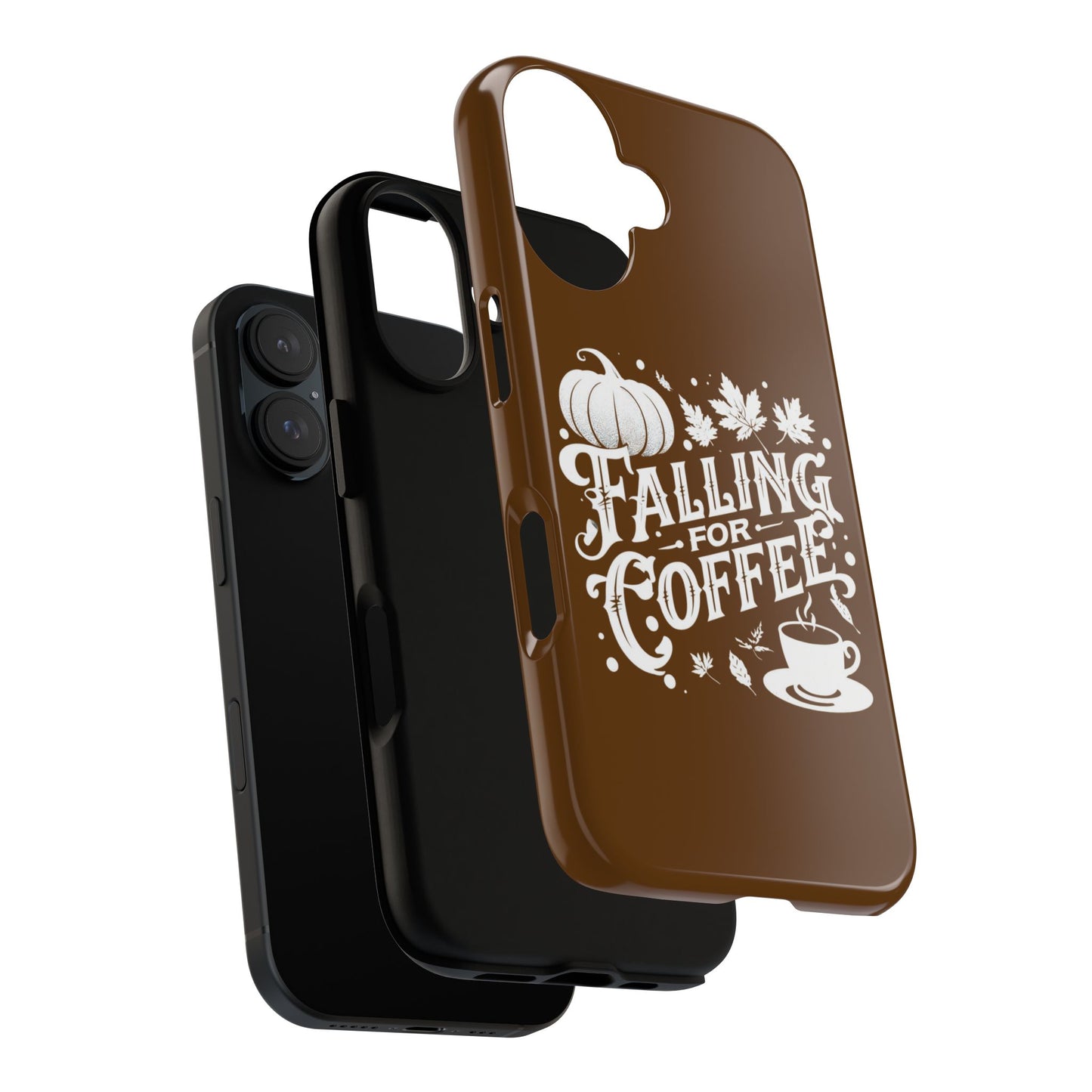 Falling for Coffee Phone Case, Fall Pumpkin Coffee Lover Gift, Autumn Phone Cover, Cozy Coffee Vibes Case, Pumpkin Spice Season Accessory