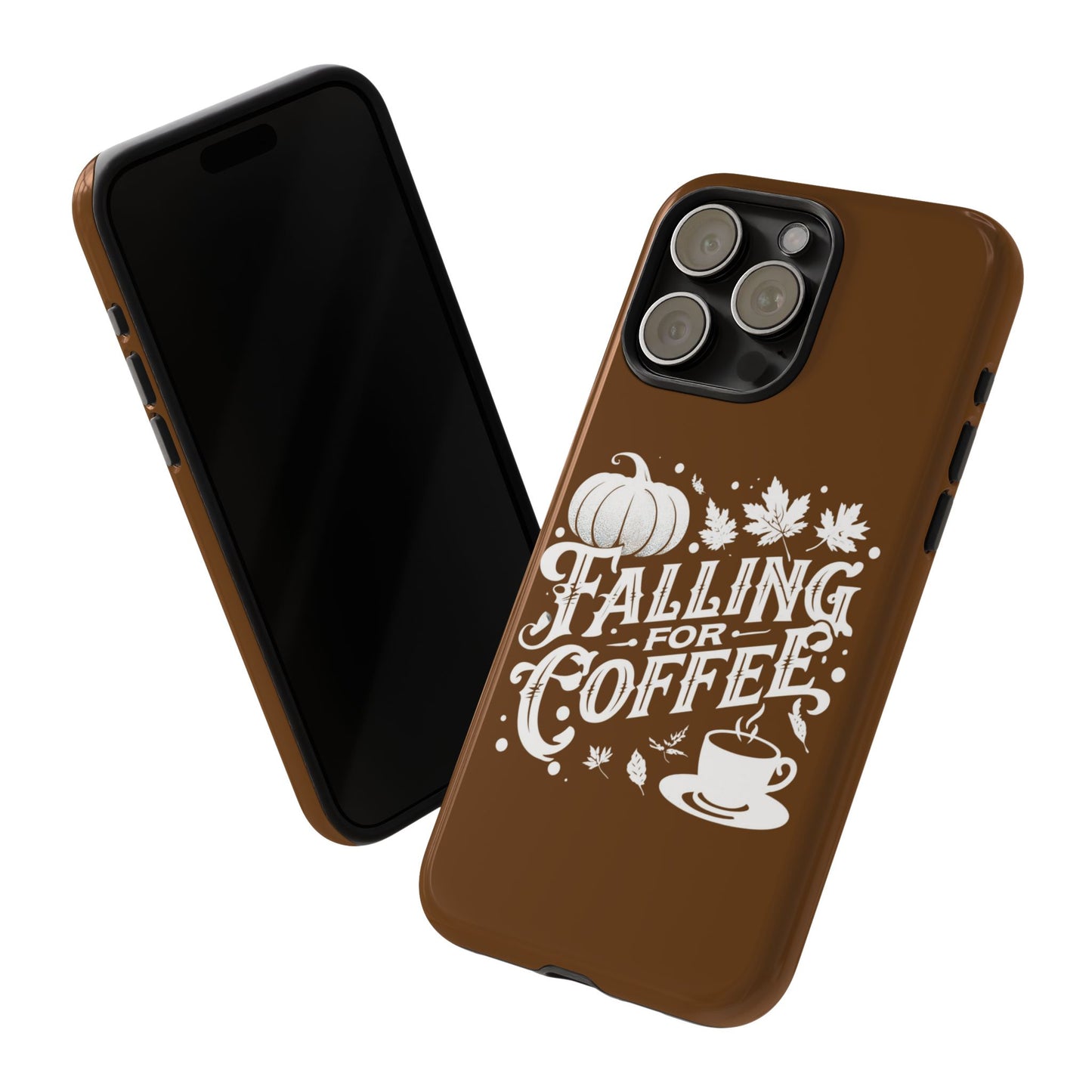 Falling for Coffee Phone Case, Fall Pumpkin Coffee Lover Gift, Autumn Phone Cover, Cozy Coffee Vibes Case, Pumpkin Spice Season Accessory
