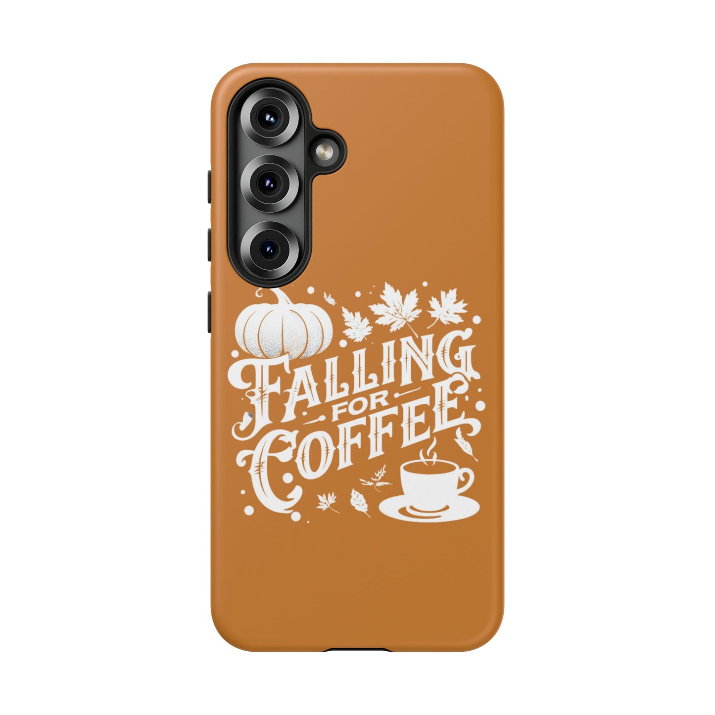 Falling for Coffee Phone Case, Fall Pumpkin Coffee Lover Gift, Autumn Phone Cover, Cozy Coffee Vibes Case, Pumpkin Spice Season Accessory
