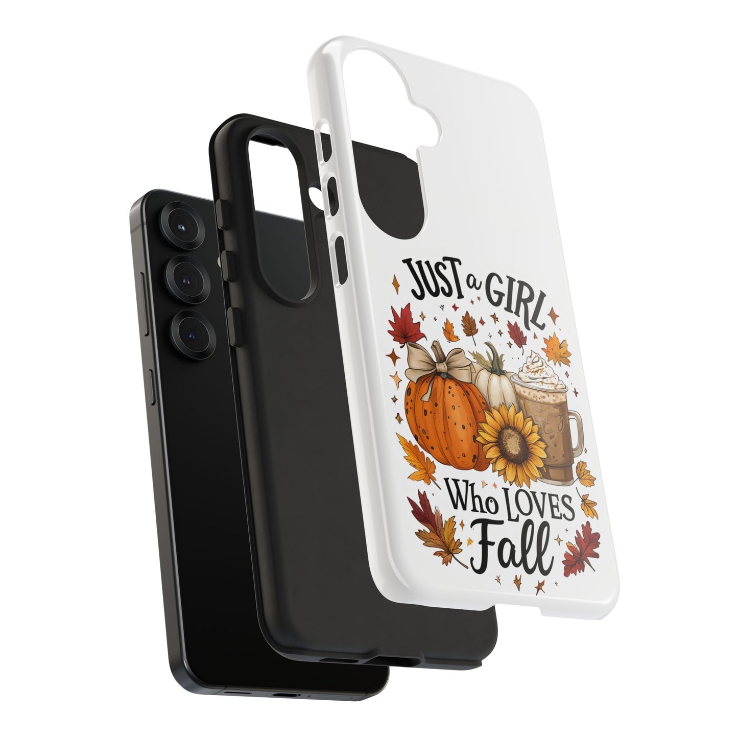 Just a Girl Who Loves Fall Phone Case, Autumn Aesthetic iPhone Cover, Pumpkin Spice Latte Case, Cute Fall Gift