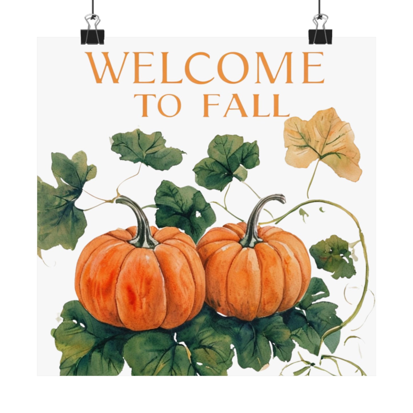 Welcome To Fall Pumpkin Poster, Autumn Wall Art Print, Rustic Pumpkin Home Decor, Fall Seasonal Art, Cozy Harvest Wall Print